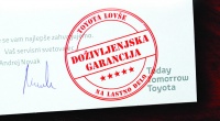 Doživljenjska garancija  na lastno delo mehani&#269;ne delavnice Toyota Lovše